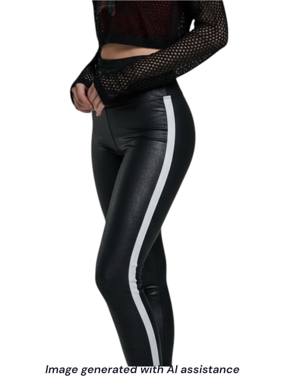 Spanx XS faux leather stripe legging